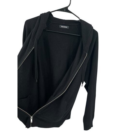 Naadam Cashmere Full Zip Up Sweater Black Cashmere Hoodie Size Medium - Picture 6 of 9